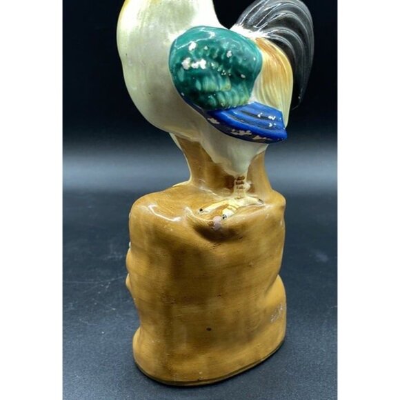 Ceramic Rooster Chicken Figurine Made In Japan Farmhouse 9.5” - Picture 7 of 10